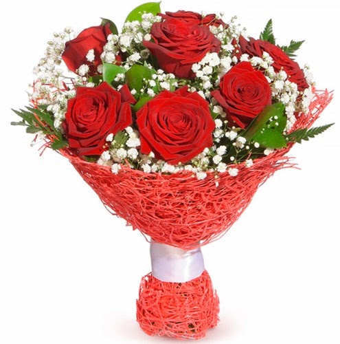 7 adet kırmızı gül buketi  Mardin çiçekçiler 