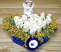 9 adet beyaz gül oyuncak  Mardin internetten çiçek siparişi 