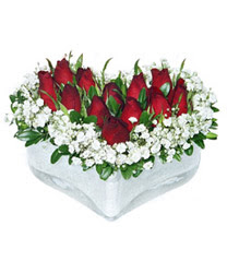  Mardin internetten çiçek siparişi  mika kalp içerisinde 9 adet kirmizi gül