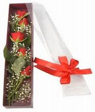 kutu içinde 5 adet kirmizi gül  Mardin internetten çiçek siparişi 