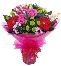 Karışık mevsim çiçekleri demeti  Mardin online çiçek gönderme sipariş 